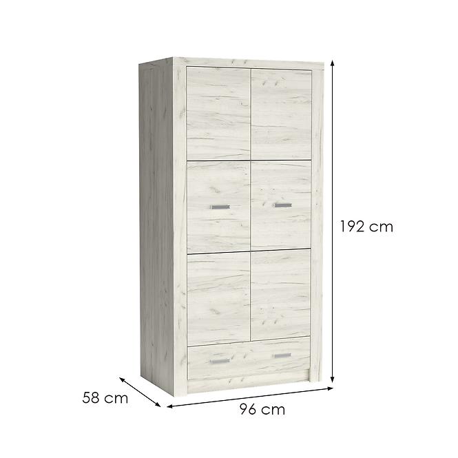 Schrank Indianapolis 96cm Kraft Weiß