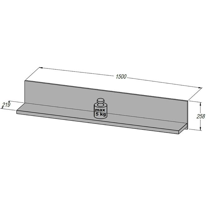 Regal Lenox 150cm Weiß/Beton