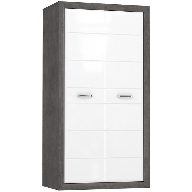 Schrank Lenox 103cm Weiß/Beton