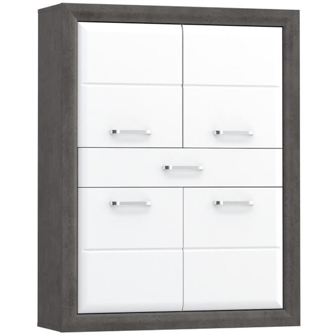 Schrank Lenox 103cm Weiß/Beton