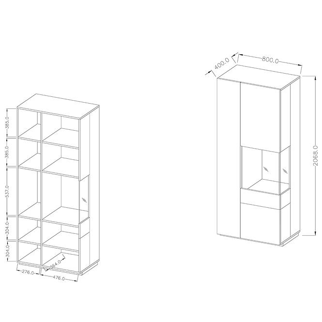 Vitrine Silke 80cm Matera