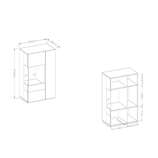 Vitrine Silke 80cm Matera