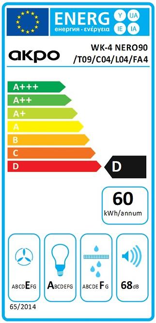 Dunstabzugshaube WK-4 Nero 90 cm schwarz