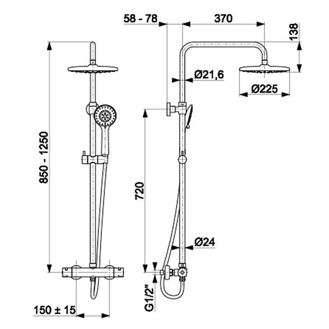 Moza Duschset mit Kopfbrause thermostat