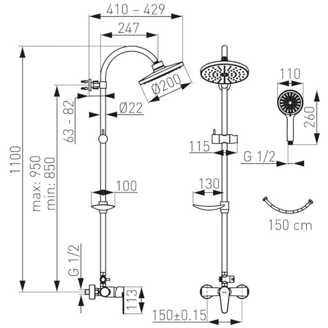 Duschset Algeo