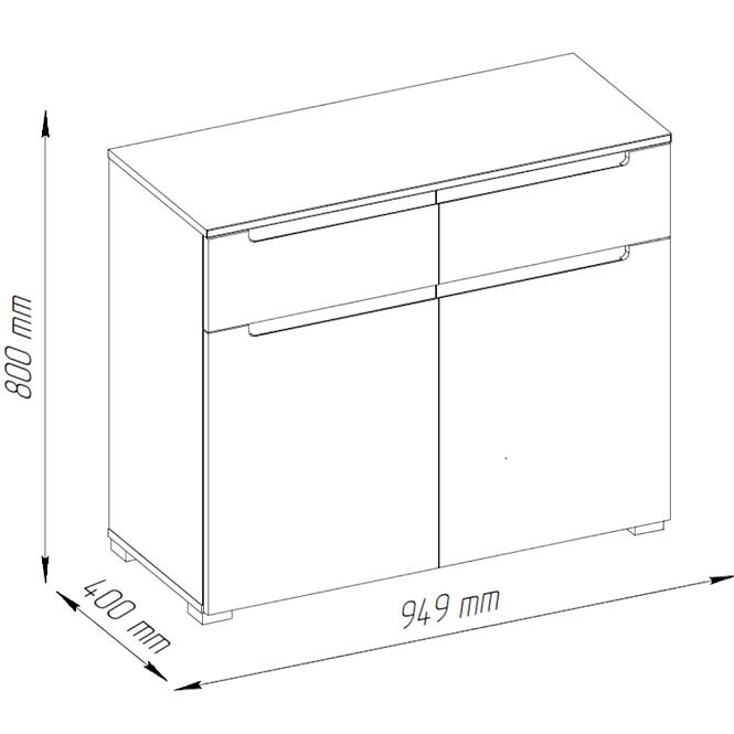 Kommode Hill 55cm Weiß