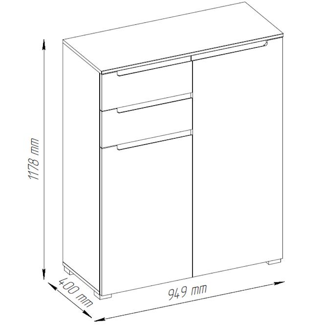 Kommode Vigo 160cm Weiß/Eiche Wotan