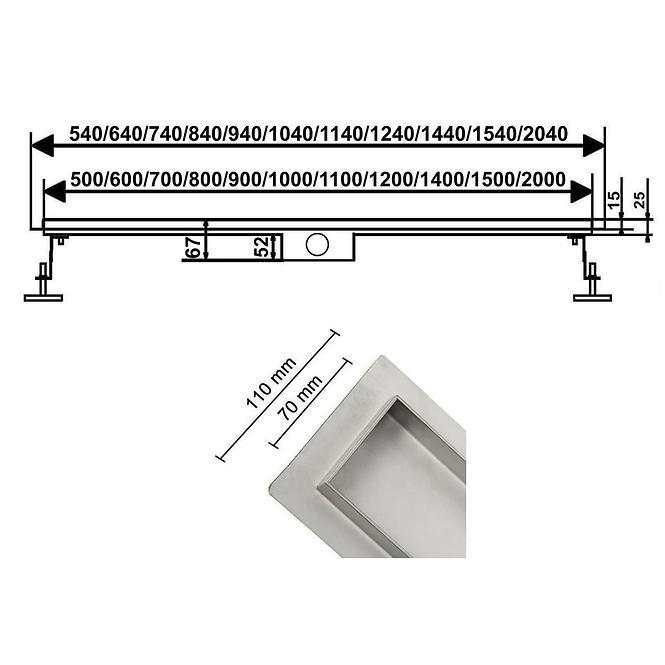 Lineare Entwässerung 700mm