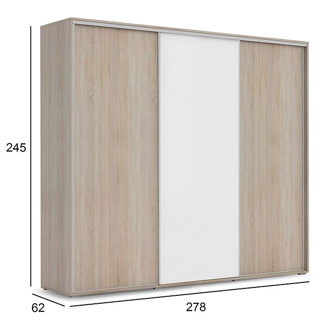 Schrank Kalina 278cm Eiche Sonoma/Weiß