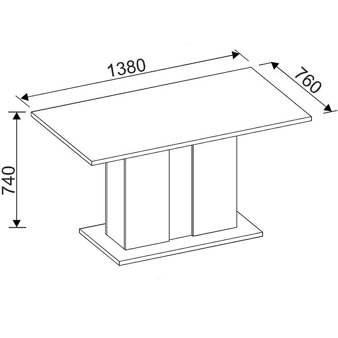 Tisch Crosby 138x76 Eiche Wotan/Weiß