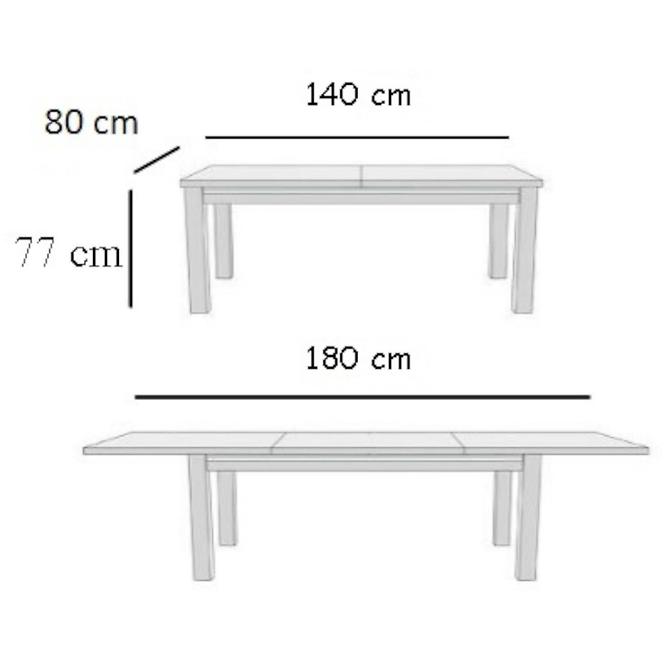 Tisch 140x80l+40 Weiß