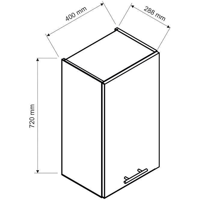 Küchenschrank Paula Weiß W40 L