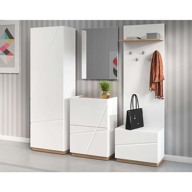 Schrank Futura 60cm Weiss/Eiche Riviera