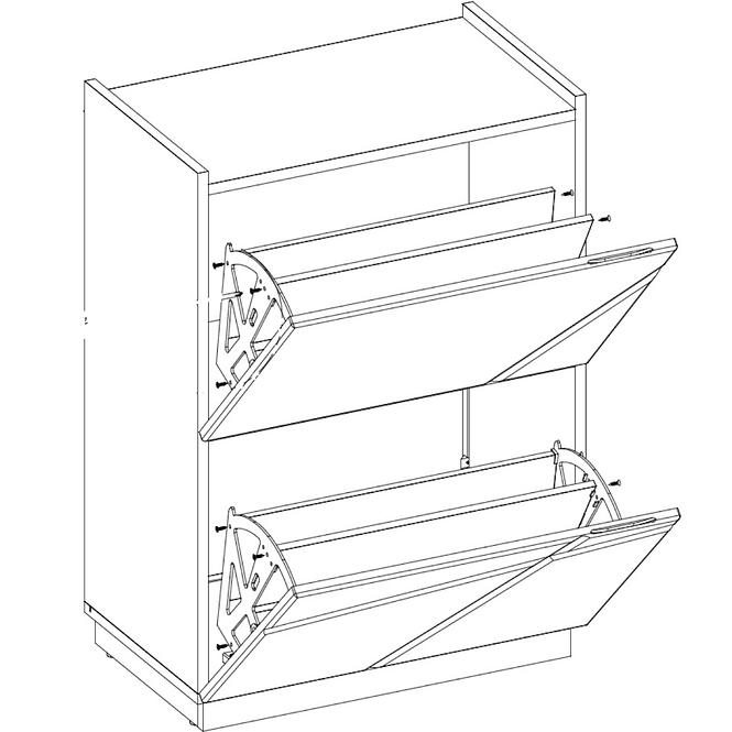 Schuhschrank Futura 60cm Weiß/Eiche Riviera