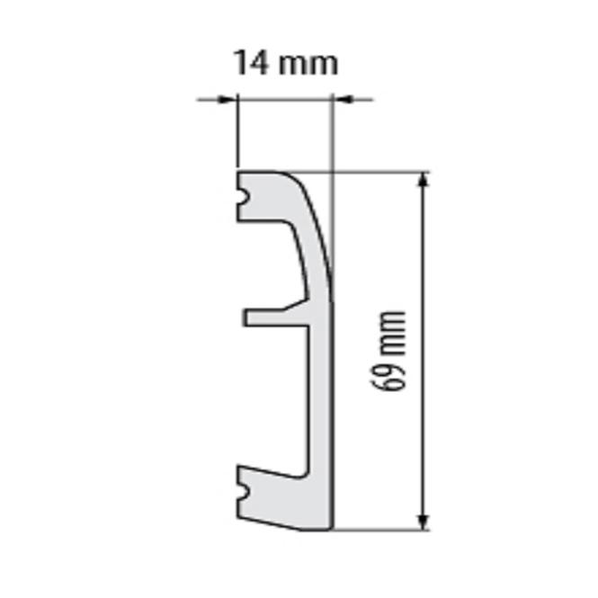 Sockelleiste LPC-06-T101 Weisser Satin