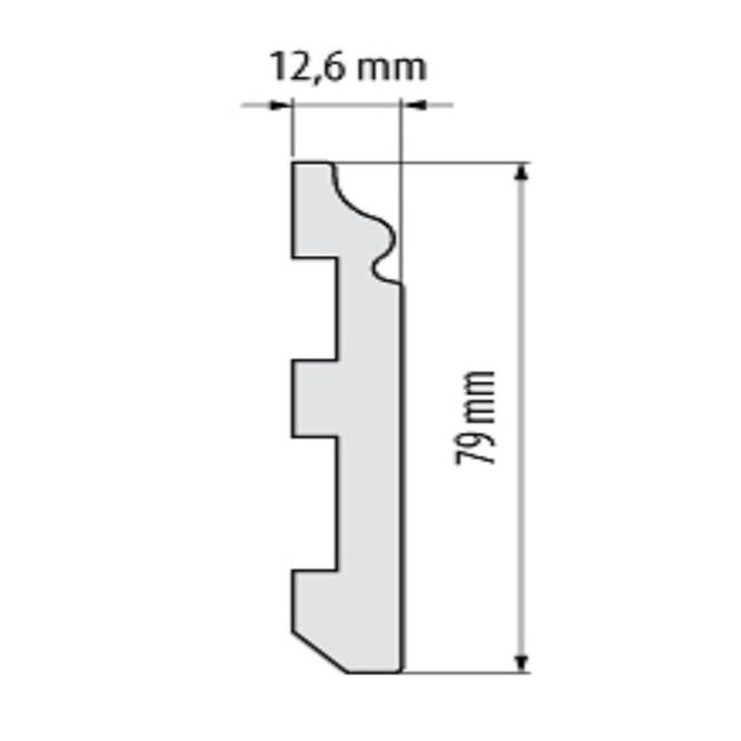 Sockelleiste LPC-07-T101 Weisser Satin