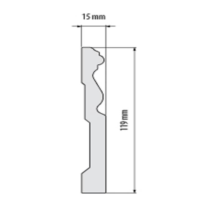 Sockelleiste LPC-09-T101 Weisser Satin