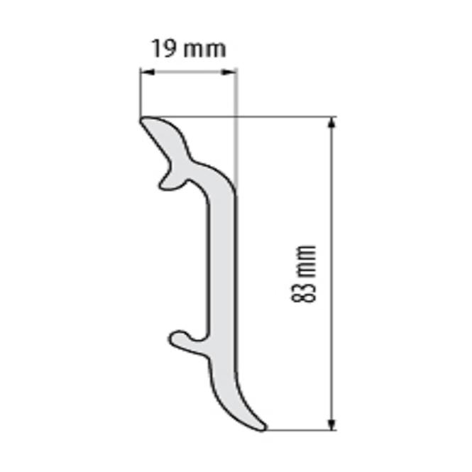 Sockelleiste LPC-16-101 Weiss Matt