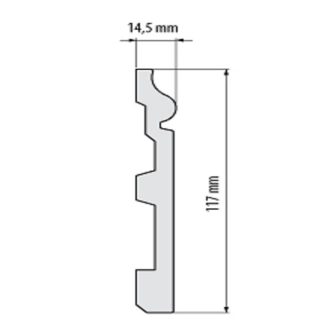 Sockelleiste LPC-22-T101 Weisser Satin