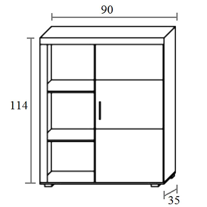 Vitrine + Regal Samba Pflaumenbaum/Grafit