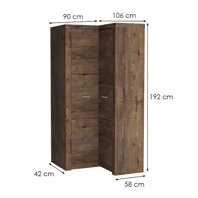 Schrank Indianapolis 90/106cm Asche