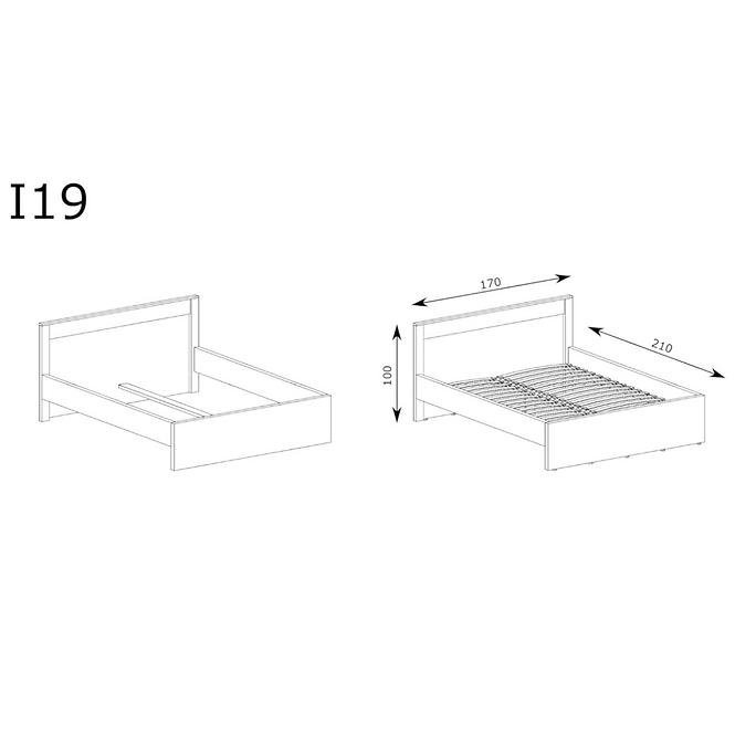 Bett Indianapolis 160cm Asche