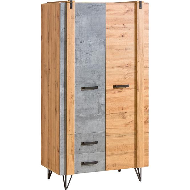 Schrank Lofter 90cm Eiche Wot/Beton Mill