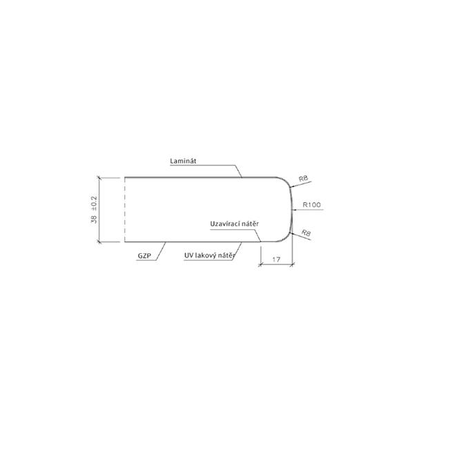 Arbeitsplatte F105 St15 Mramor Torano 2600x600x38mm