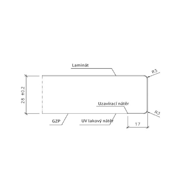 Arbeitsplatte H1615 St15 Kirsche Verona 2600x600x28mm