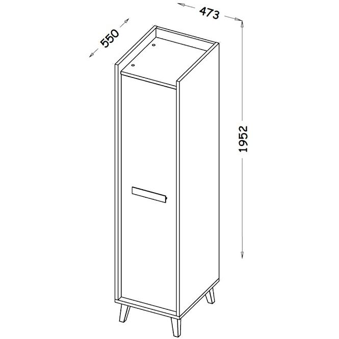 Schrank Werso 47cm Eiche Riviera/Wiess Bryl/Antrac