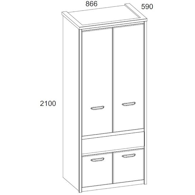 Schrank Axer 87cm Kastanie Nairobi/Onyx