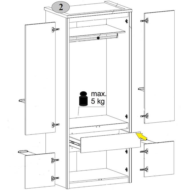 Schrank Axer 87cm Kastanie Nairobi/Onyx