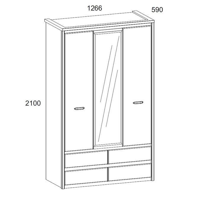 Schrank Axer 130cm Kastanie Nairobi/Onyx