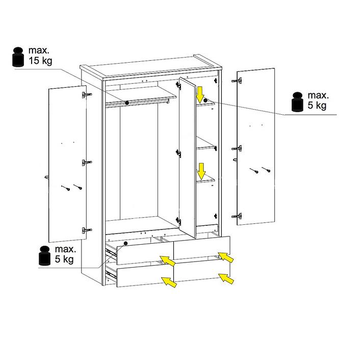 Schrank Axer 130cm Kastanie Nairobi/Onyx