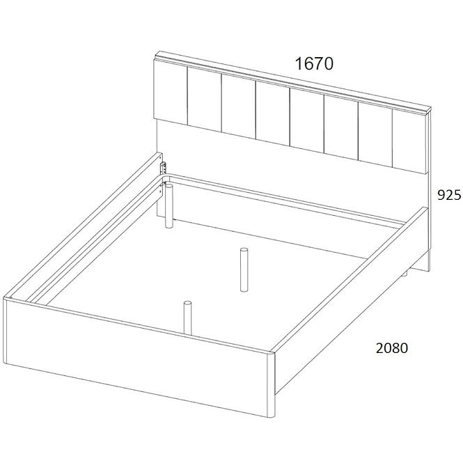 Bett Jagger 160cm Eiche Monastery/Schwarz