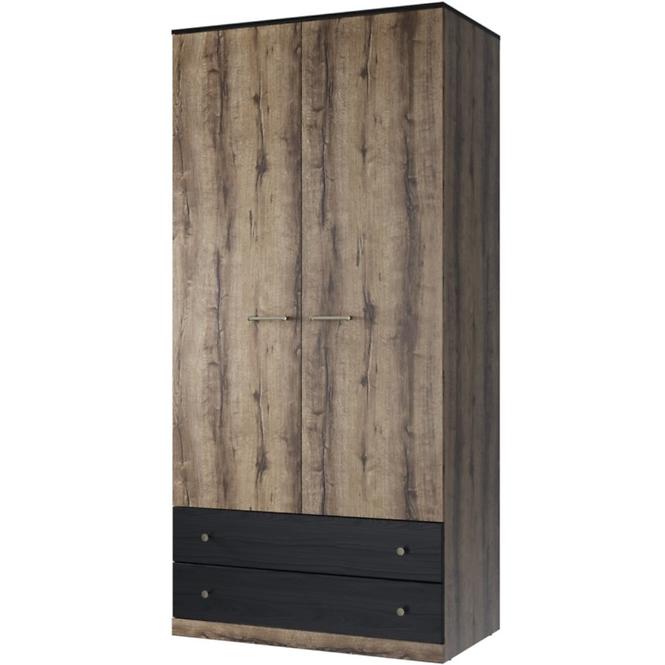 Schrank Jagger 100cm Eiche Monastery/Schwarz