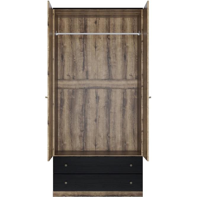 Schrank Jagger 100cm Eiche Monastery/Schwarz