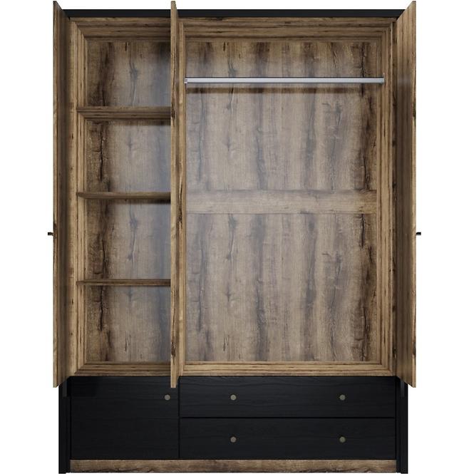 Schrank Jagger 160cm Eiche Monastery/Schwarz