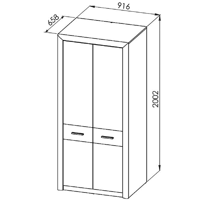 Schrank Castel 92cm Eiche Sonoma/ Sonoma Trüffel