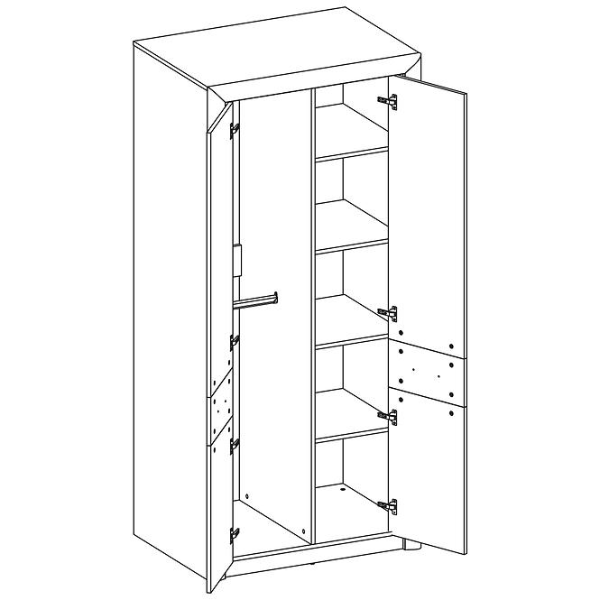 Schrank Castel 92cm Eiche Sonoma/ Sonoma Trüffel