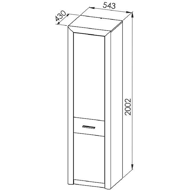 Schrank Castel 55cm Eiche Sonoma/ Sonoma Trüffel