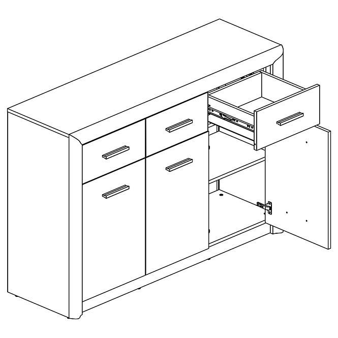 Kommode Castel 138cm Eiche Sonoma/ Sonoma Trüffel