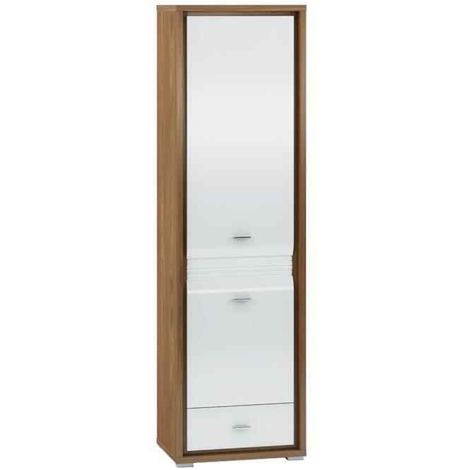 Schrank Dallas 60cm Walnuss / Weiß Glänzend/ Weiß