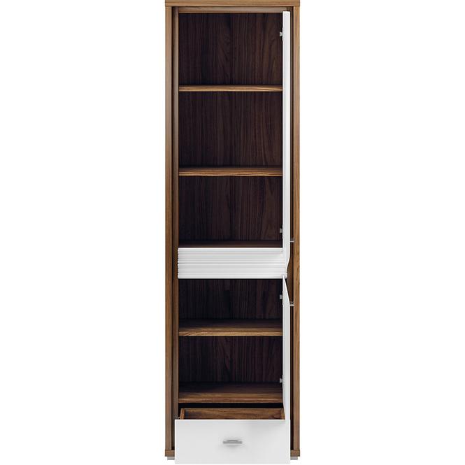 Schrank Dallas 60cm Walnuss / Weiß Glänzend/ Weiß