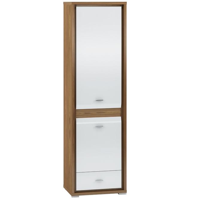 Schrank Dallas 60cm Walnuss / Weiß Glänzend/ Walnuss