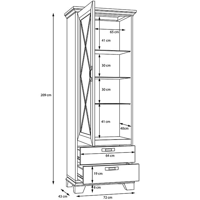 Vitrine Nepal 76cm Alpenfichte