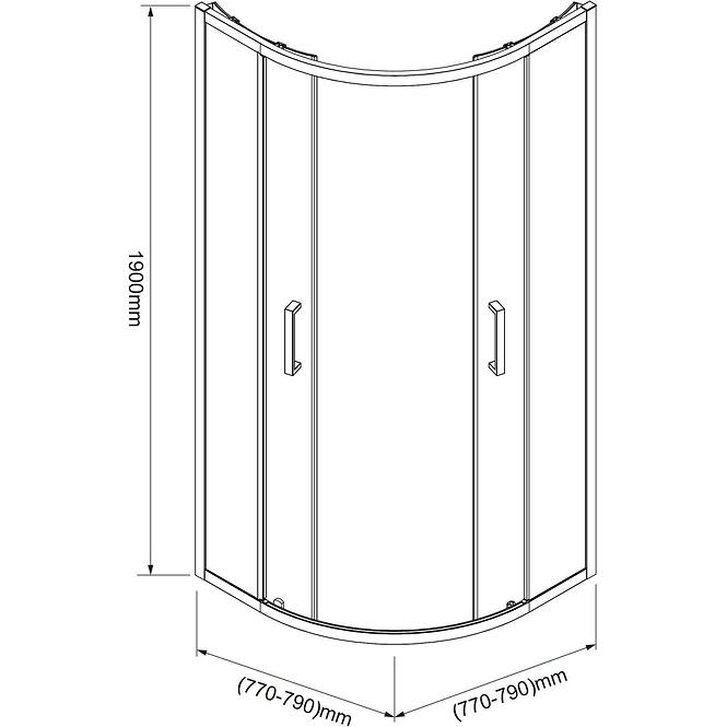 Duschkabine Aura 80x80x190 graphit chrom