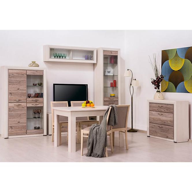 Schrank Olivia 136cm Creme / Eiche Ancona