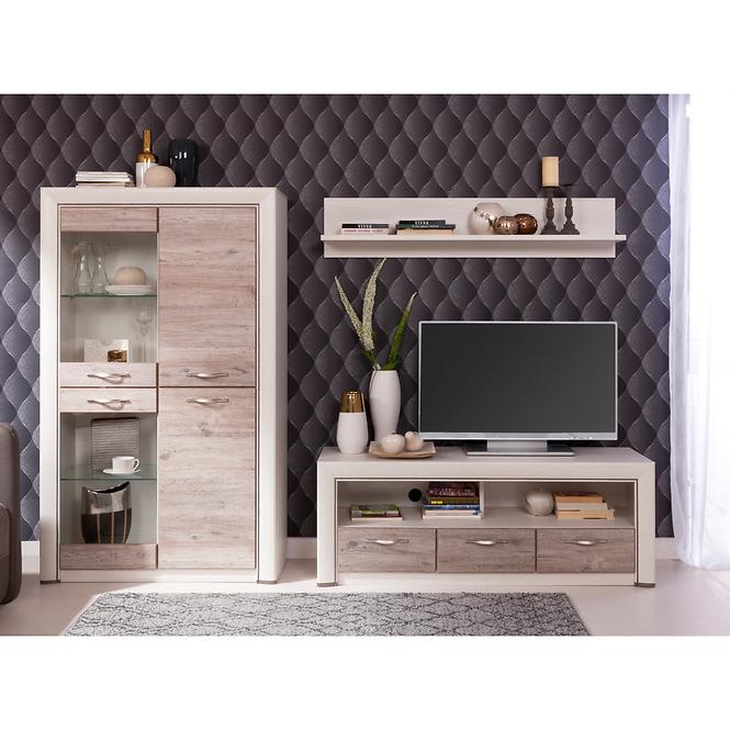 Schrank Olivia 136cm Creme / Eiche Ancona