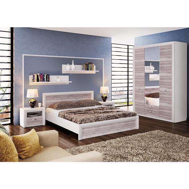 Schrank Olivia 136cm Creme / Eiche Ancona